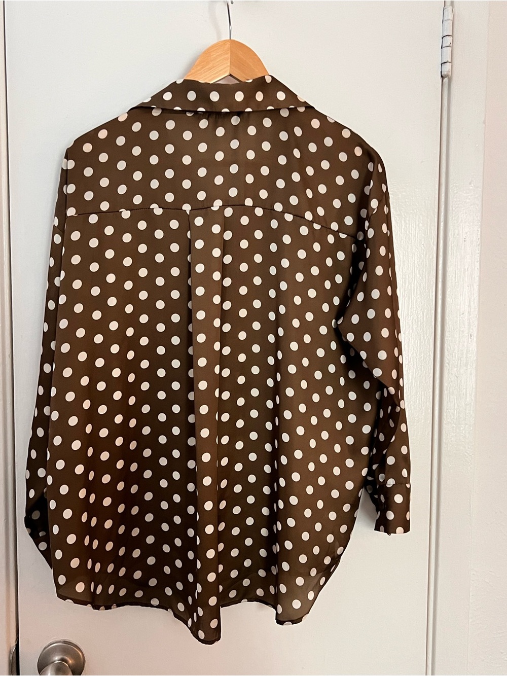 ZARA Polka Dot Button-Down Shirt - Picture 5 of 5